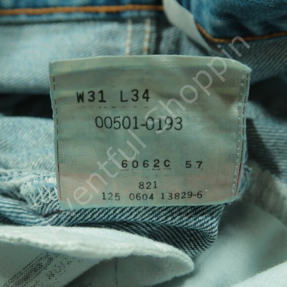 Vintage Levis 501 Original Fit Jeans Mens 31 Blue Denim 90s - Picture 8 of 9